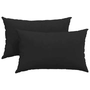 Cuscini da Divano 2 pz | Cuscini per sedie Nero 50 x 30 cm Tessuto