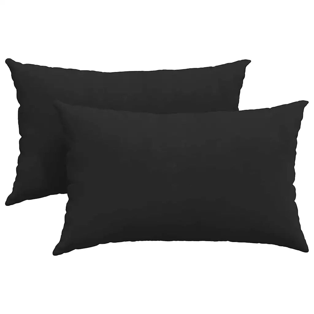 Cuscini da Divano 2 pz | Cuscini per sedie Nero 50 x 30 cm Tessuto