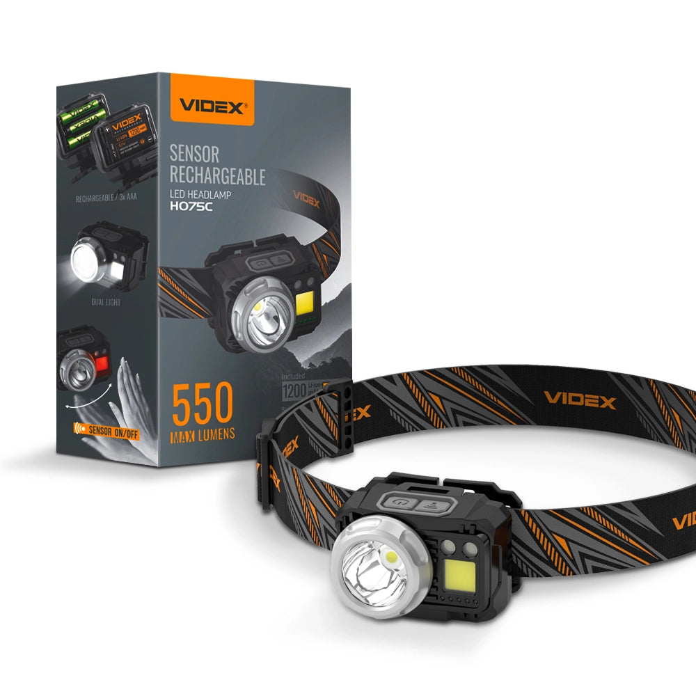 Lampada frontale tattica LED+COB 550lm IP65 Videx