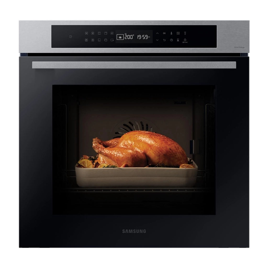 Samsung NV7B4040VBS Forno Elettrico Multifunzione da incasso a Vapore Capacita' 76 Litri Classe Energetica A 20 Programmi Wi-Fi Vocale Assistente 59,5 cm Nero-Acciaio Inossidabile