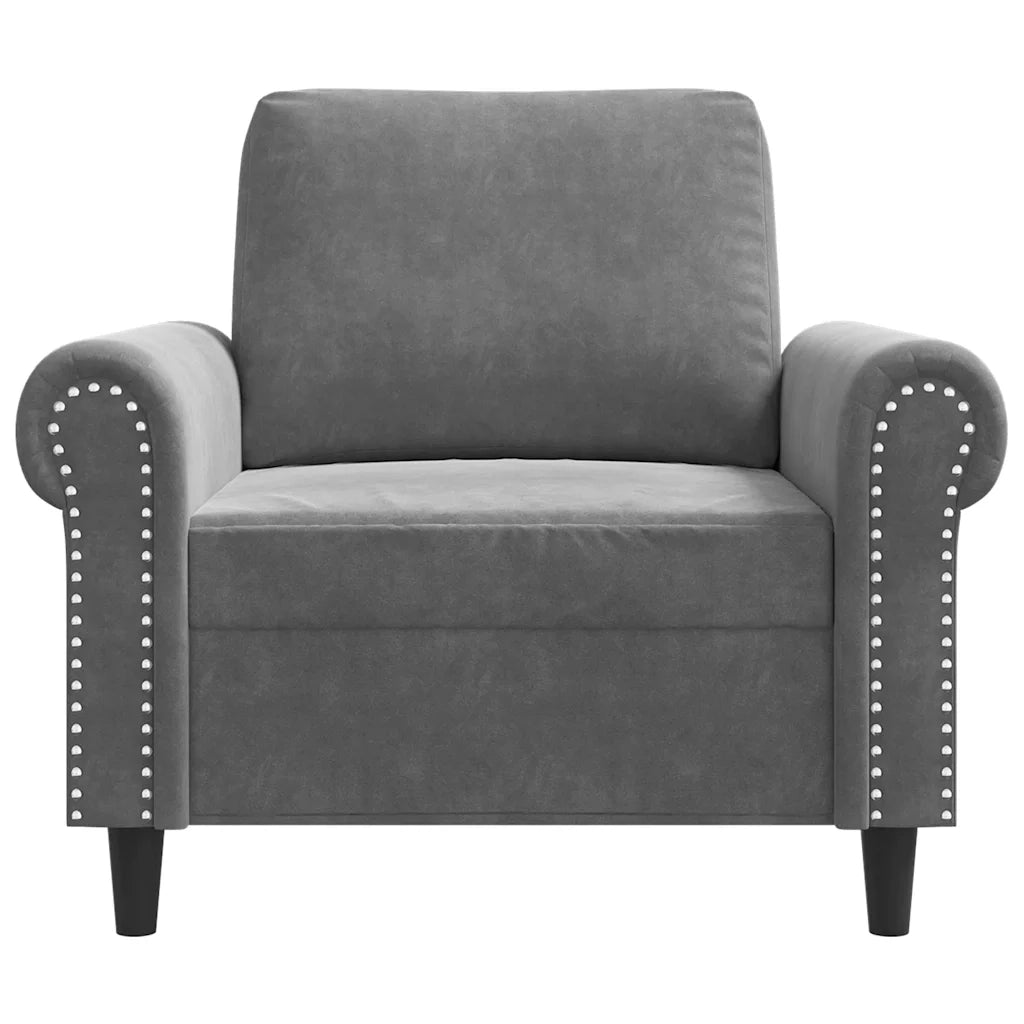 Poltrona Grigio Scuro 60 cm Velluto 359510