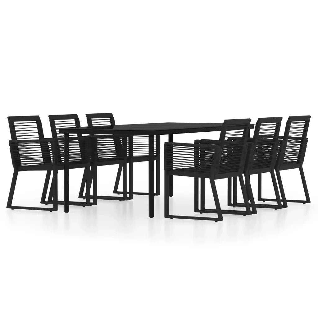 Set Mobili da Pranzo per Giardino 7 pz Nero 3099153