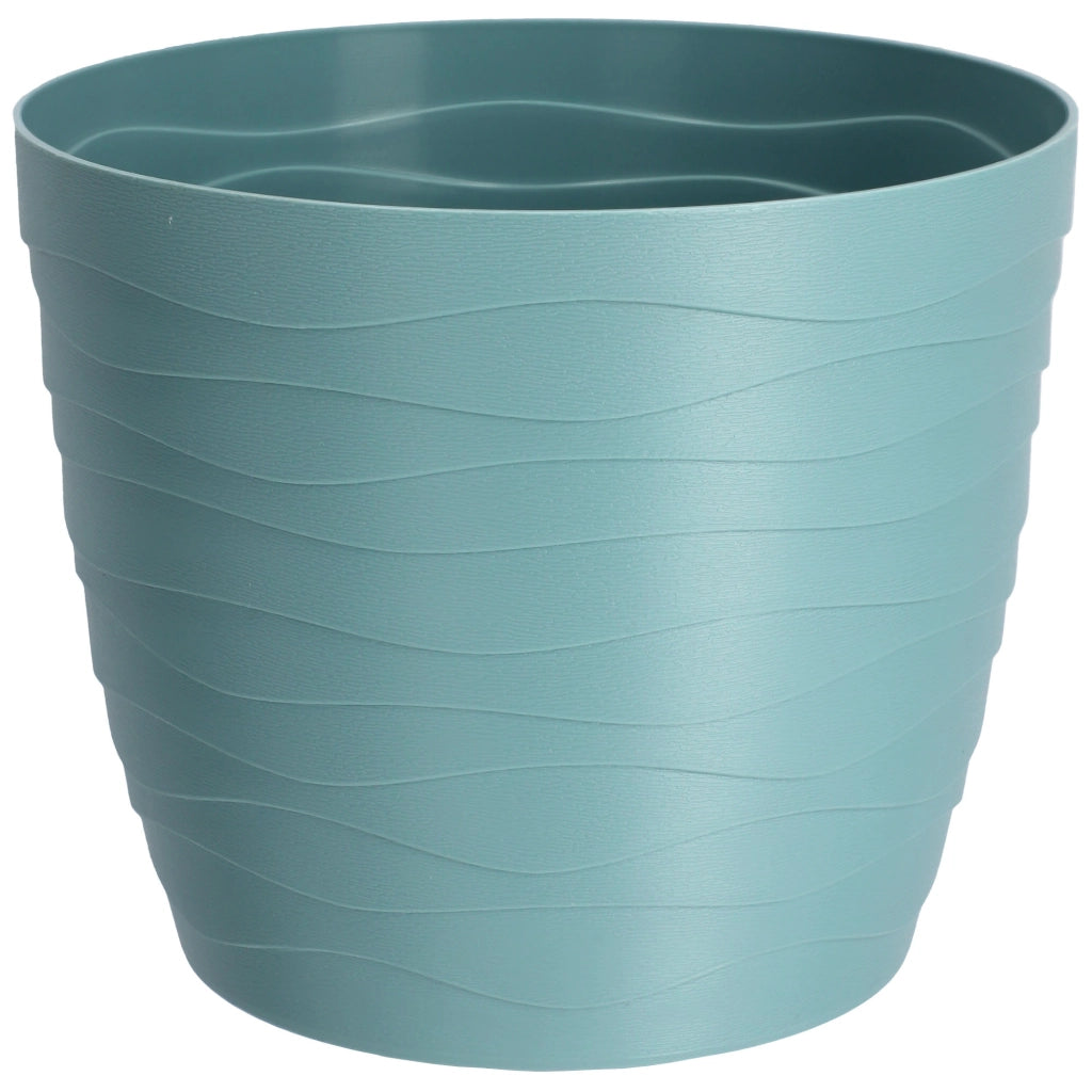 Vaso da fiori KADAX, coprivaso rotondo verde da 19 cm in plastica