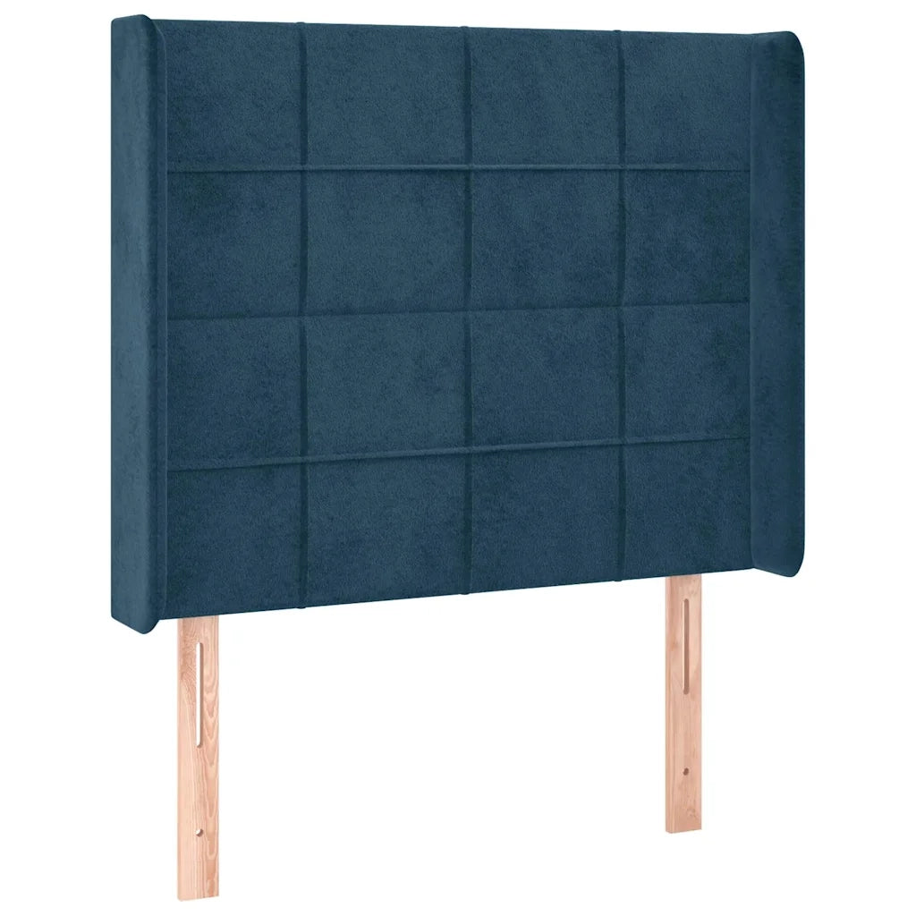 Testiera | Testata a LED Blu Scuro 103x16x118/128 cm in Velluto