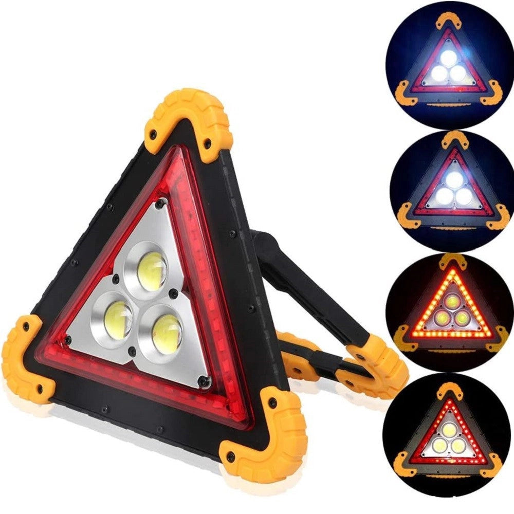 Trade Shop - Lampada Da Lavoro Portatile Led Torcia Emergenza Triangolo Cob Ricaricabile 30w -