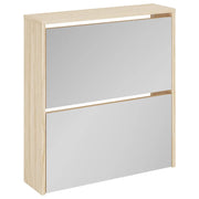Scarpiera | Mobile per scarpe con 2 Ripiani e Specchio Colore Rovere 63x17x67 cm
