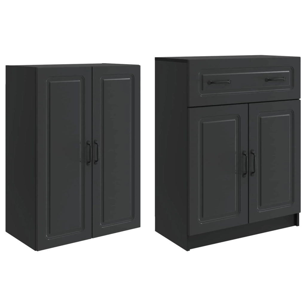 Set di armadi 2 pz Nero Legno ingegnerizzato 3416989