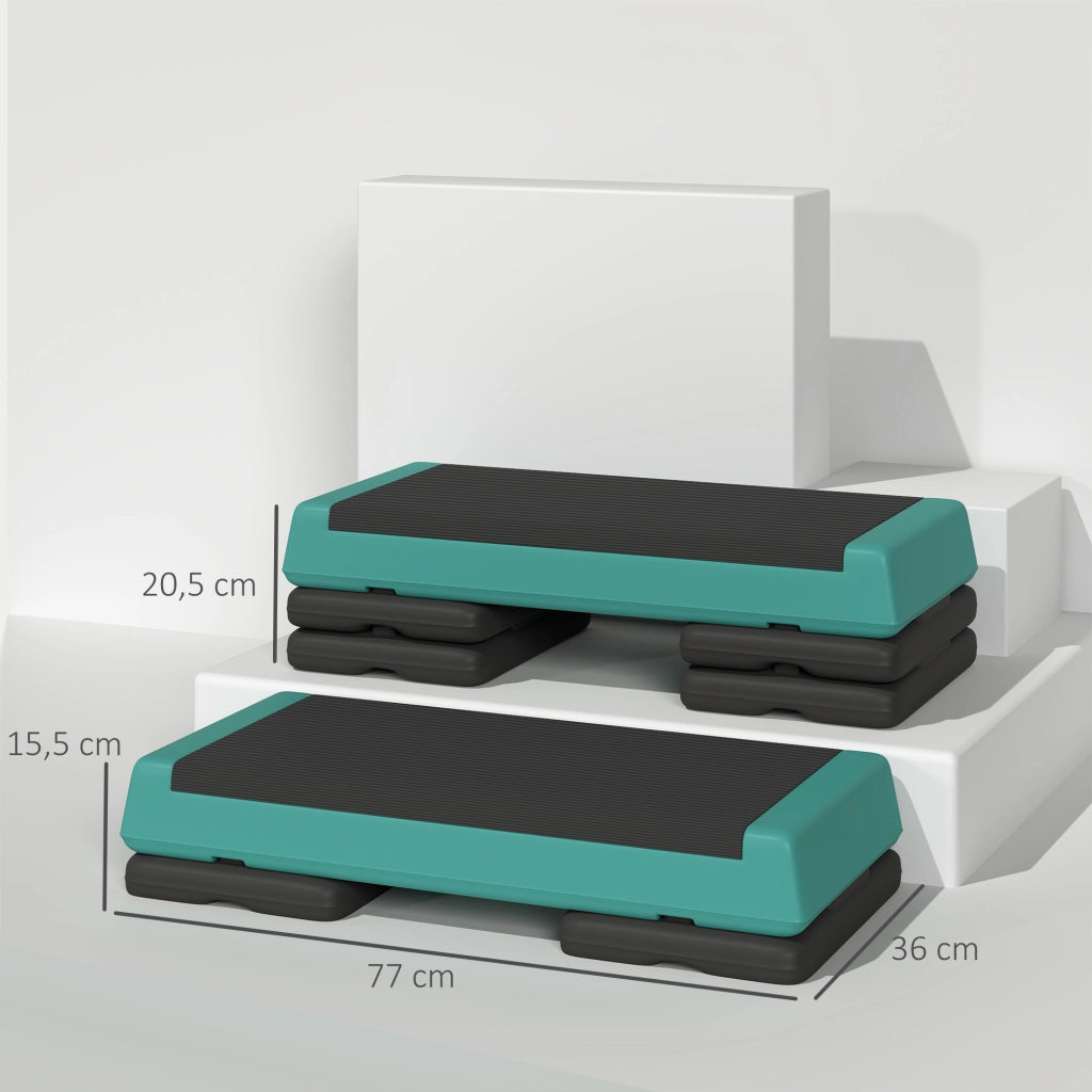 Step Aerobica ¨C zephmum ¨C Verde e Nero 77x36x20,5cm