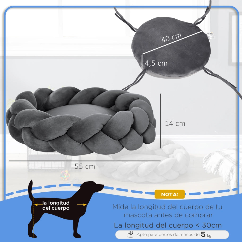 Letto per Cani Piccoli ¨C Minimal ¨C Grigio 55x55x14 cm