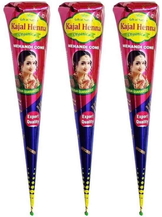 Tatuaggi Temporanei a Henna - Punte di Henna Naturali - Confezione da 3 - Ingredienti 100% Naturali - Qualità Premium