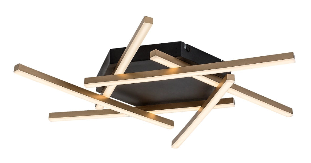 Plafoniera LED Rabalux Severine nero oro 40W 60cm esagonale