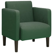 Divano Poltrona | Sedia con Braccioli Verde Scuro 54 cm Tessuto a Coste