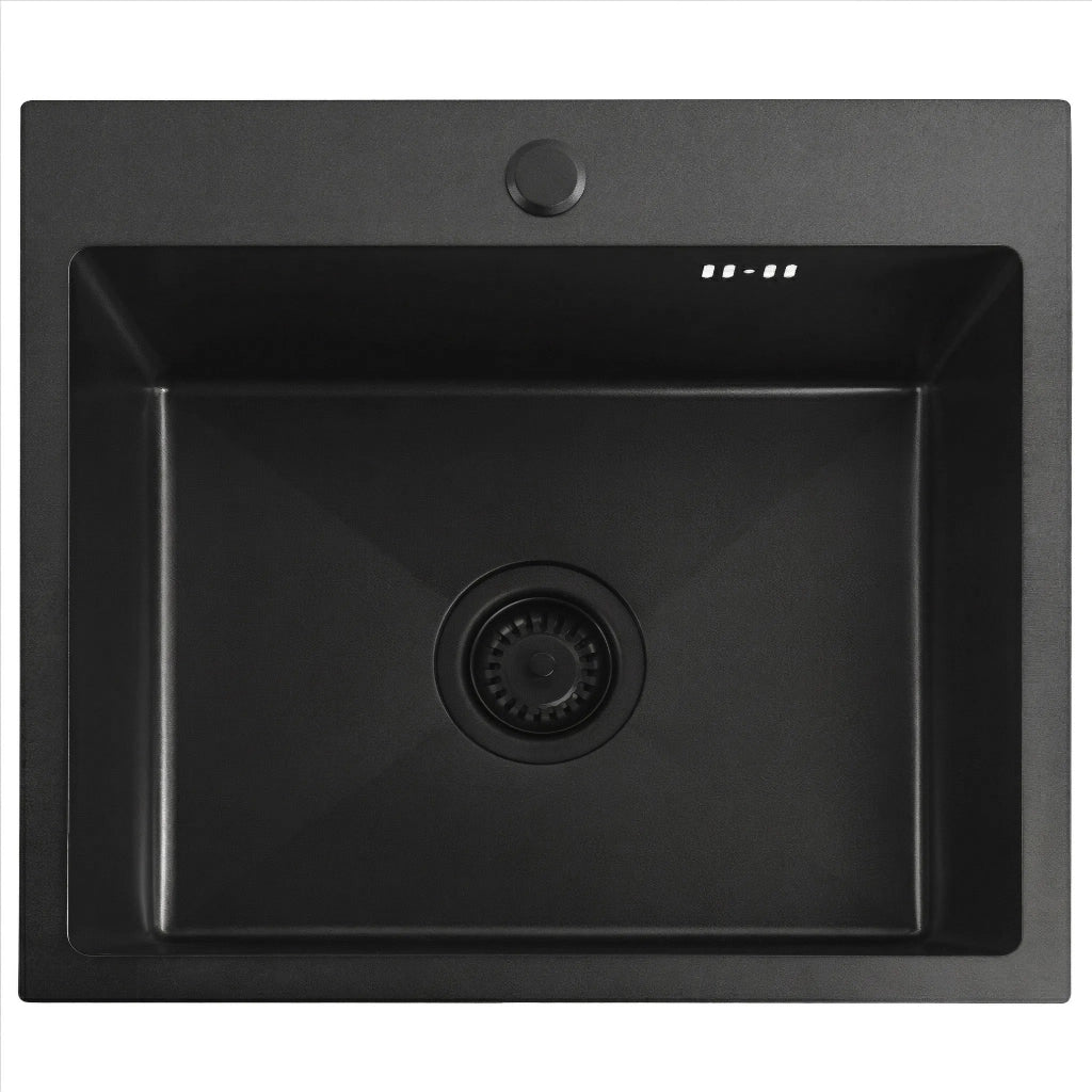 Lavello In Acciaio Leo 50 Black con rubinetto da cucina