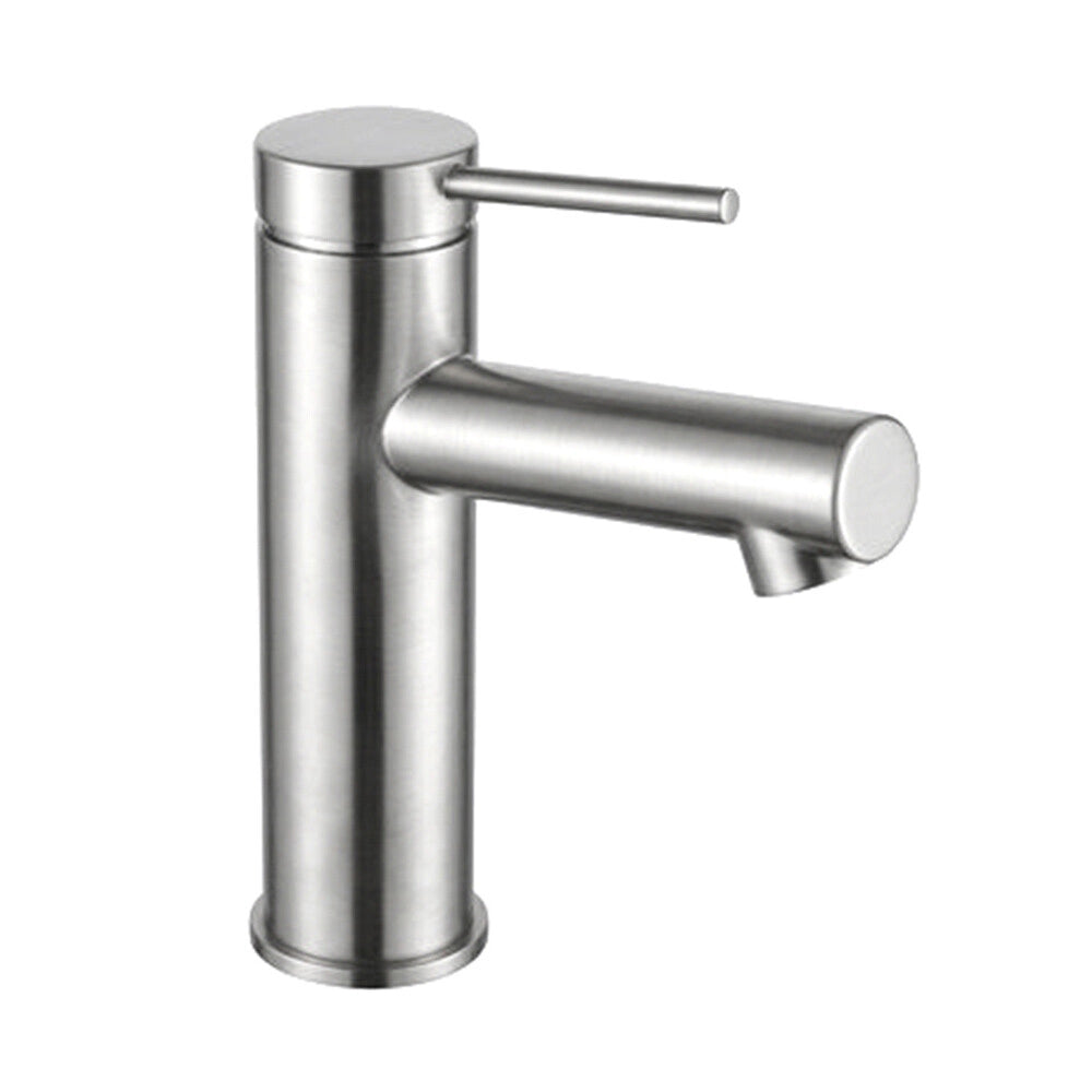 Miscelatore lavabo in ottone spazzolato grigio con leva monocomando slim Alba