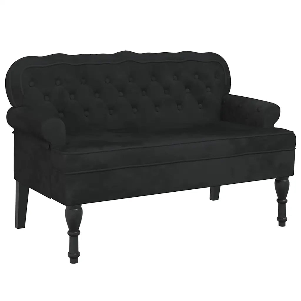 Panca con Schienale-Divano Sedia nera 119,5x64,5x75 cm in velluto