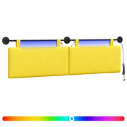 Testiera | Testata sospesa Con luce LED Giallo Chiaro Tessuto in Cords