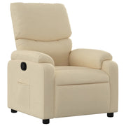 Poltrona | Sedia Relax Reclinabile in Tessuto Crema