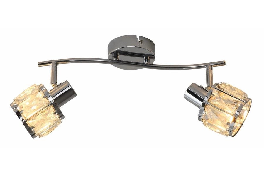 Plafoniera Reality Crownie cromata cristalli doppia 2xE14