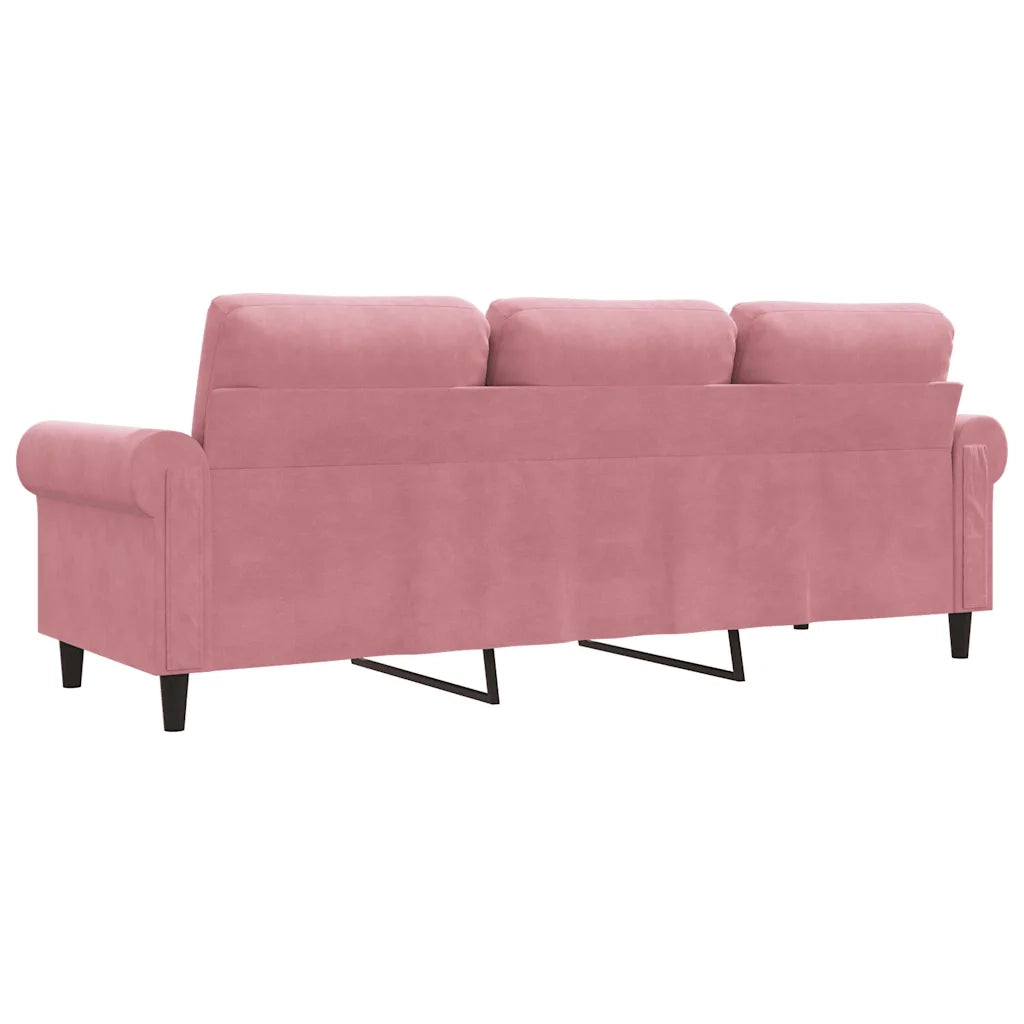 Divano a 3 Posti-Sofa 3 Posti rosa 180 cm in Velluto 292622