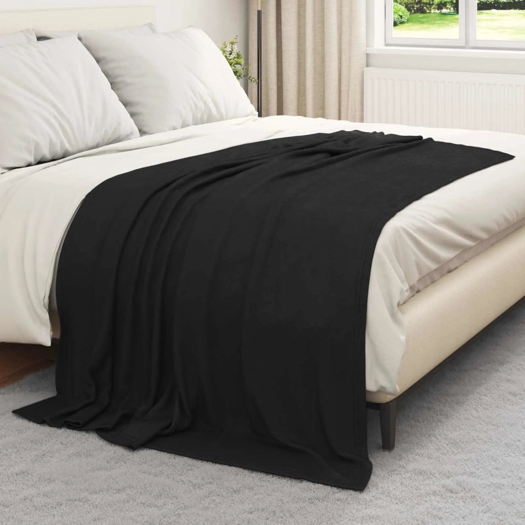 Coperte da Pile 6 pcs Nero 200 x 150 cm Panno 42017066