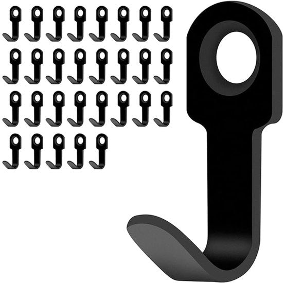 Pacchetto di 30 chiodi da parete mini, spiedini di metallo neri, con fissaggio a viti, adatti per bagni, cucine, uffici, camere da letto e salotti. Utili per appendere giacche, asciugamani, giacche e chiavi (formato mini).