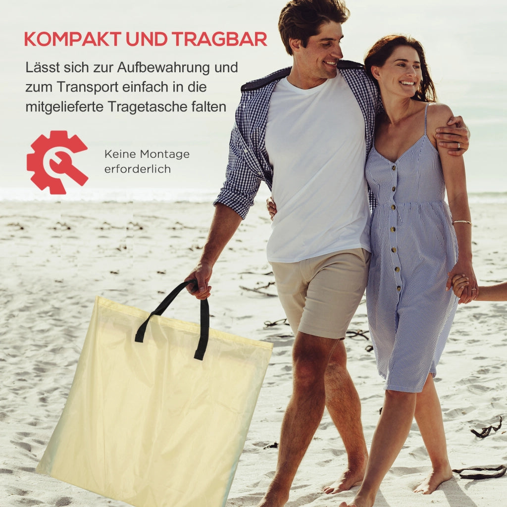 2 Materassini Da Spiaggia Pieghevoli Con Cuscino Beige 124 X 53 Cm In Poliestere