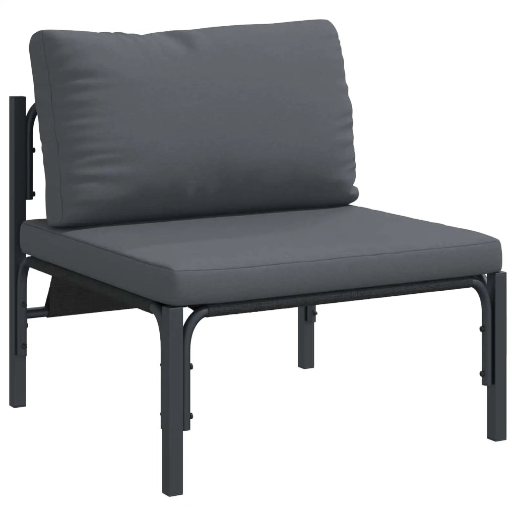 Set Divano da Giardino con cuscino 13 pcs Nero Acciaio