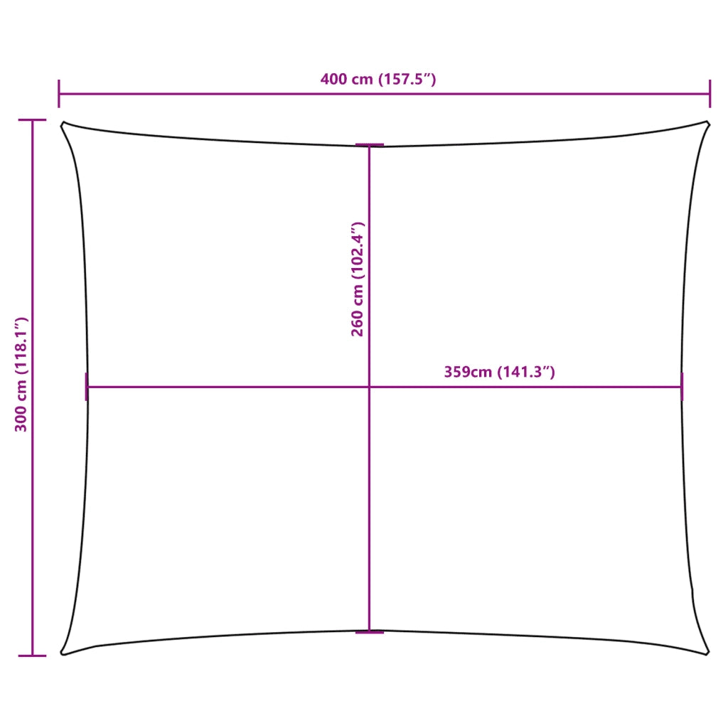 Parasole a vela | Telo Ombra | Vela da ombra Oxford Rettangolare 3x4 m Bianco