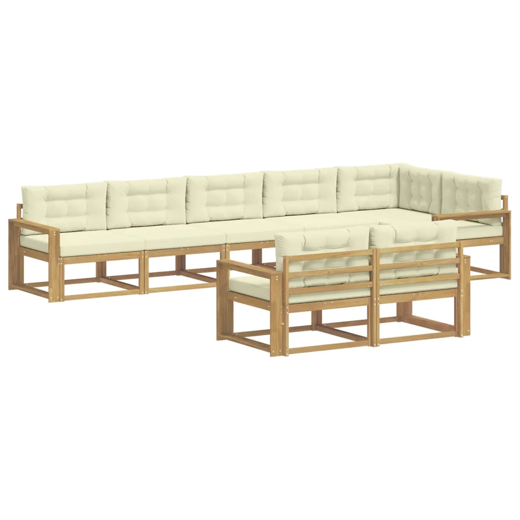 Set di divani da esterno 6 pz Bianco e Crema Poliestere 3386624