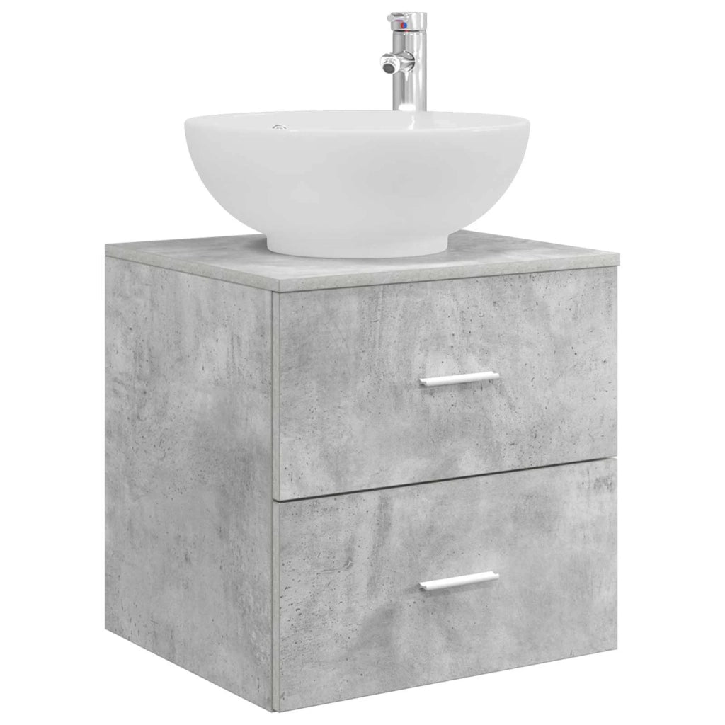 Set di mobili per il bagno 5 pz Grigio Cemento 3406954