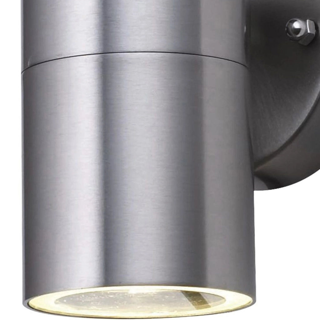 Applique Moderna Metro Acciaio Argento Vetro Trasparente 1 Luce Gu10