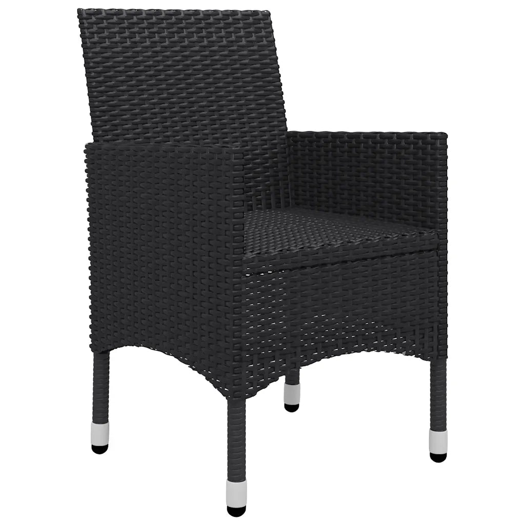 Set Mobili da Pranzo per Giardino 7 pz Nero 3067855