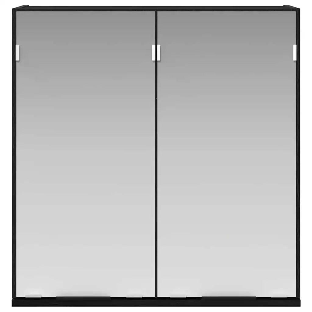 Mobiletto per specchio con porta Rovere Nero 64 x 20 x 67 cm 862096