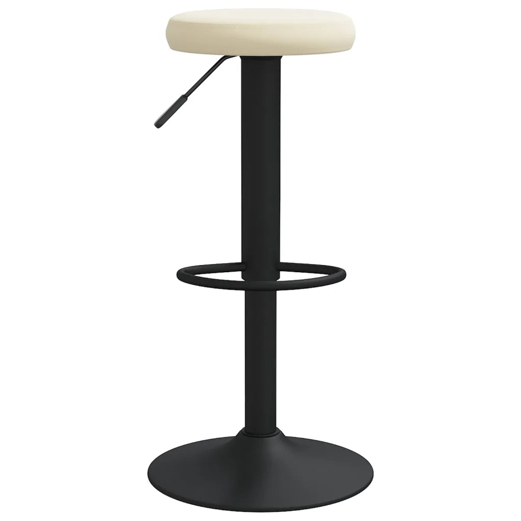 Sedie da Bar 2 pz Crema in Velluto 333142