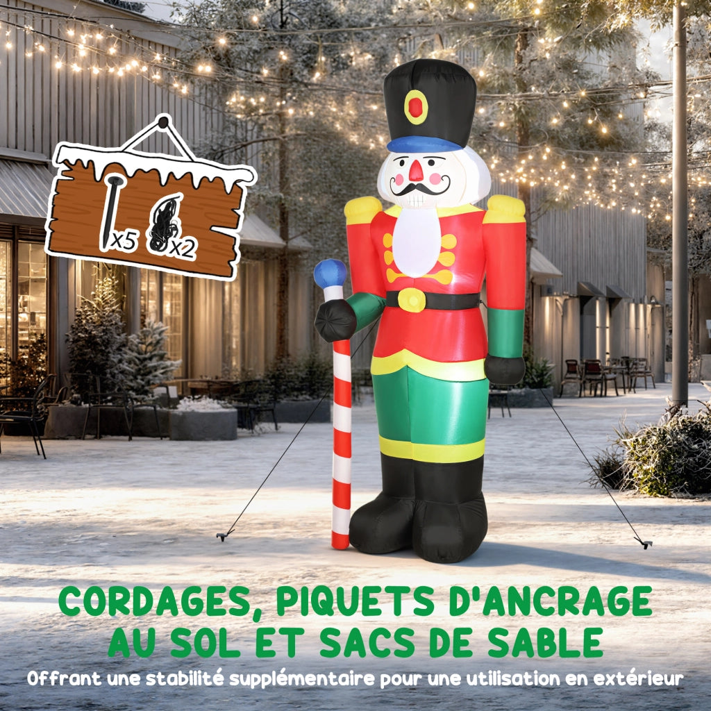 Soldat casse-noisette gonflabile ¨C Minimal ¨C 245 cm, LED, multicolore