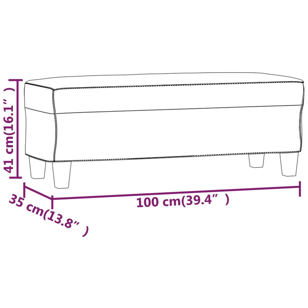 Panca-Sgabello tortora 100x35x41 cm in Microfibra