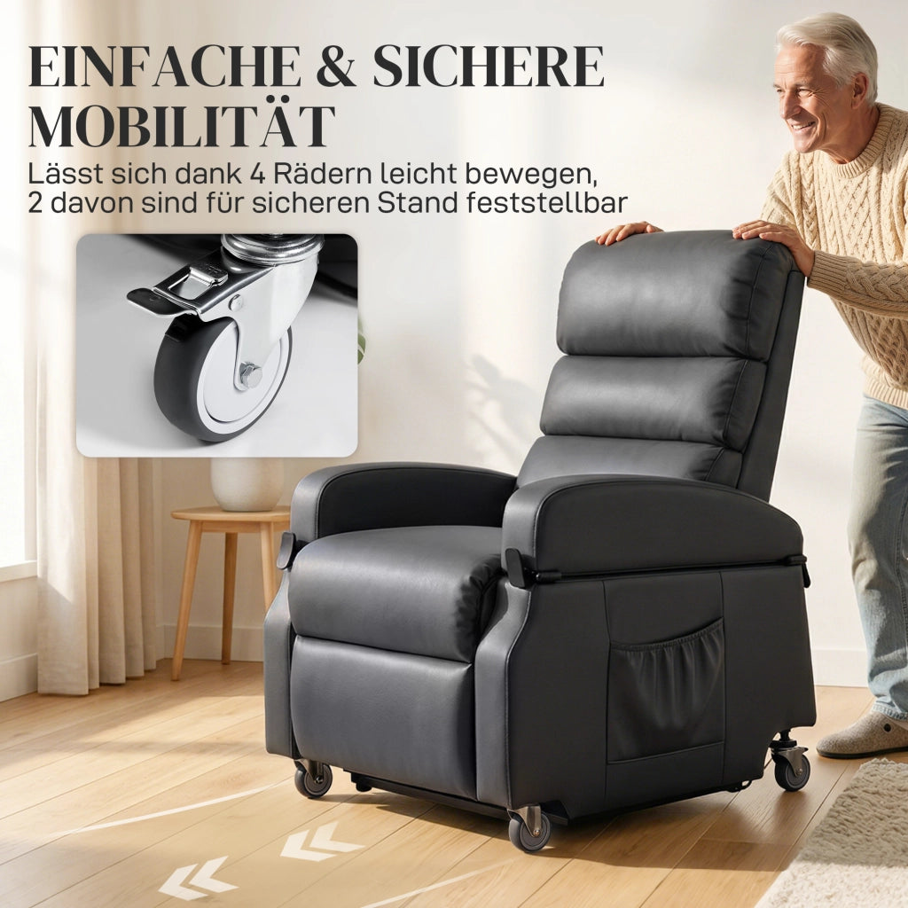 Poltrona Relax Elettrica con Alza Persona ¨C Zephmum ¨C Grigio Scuro
