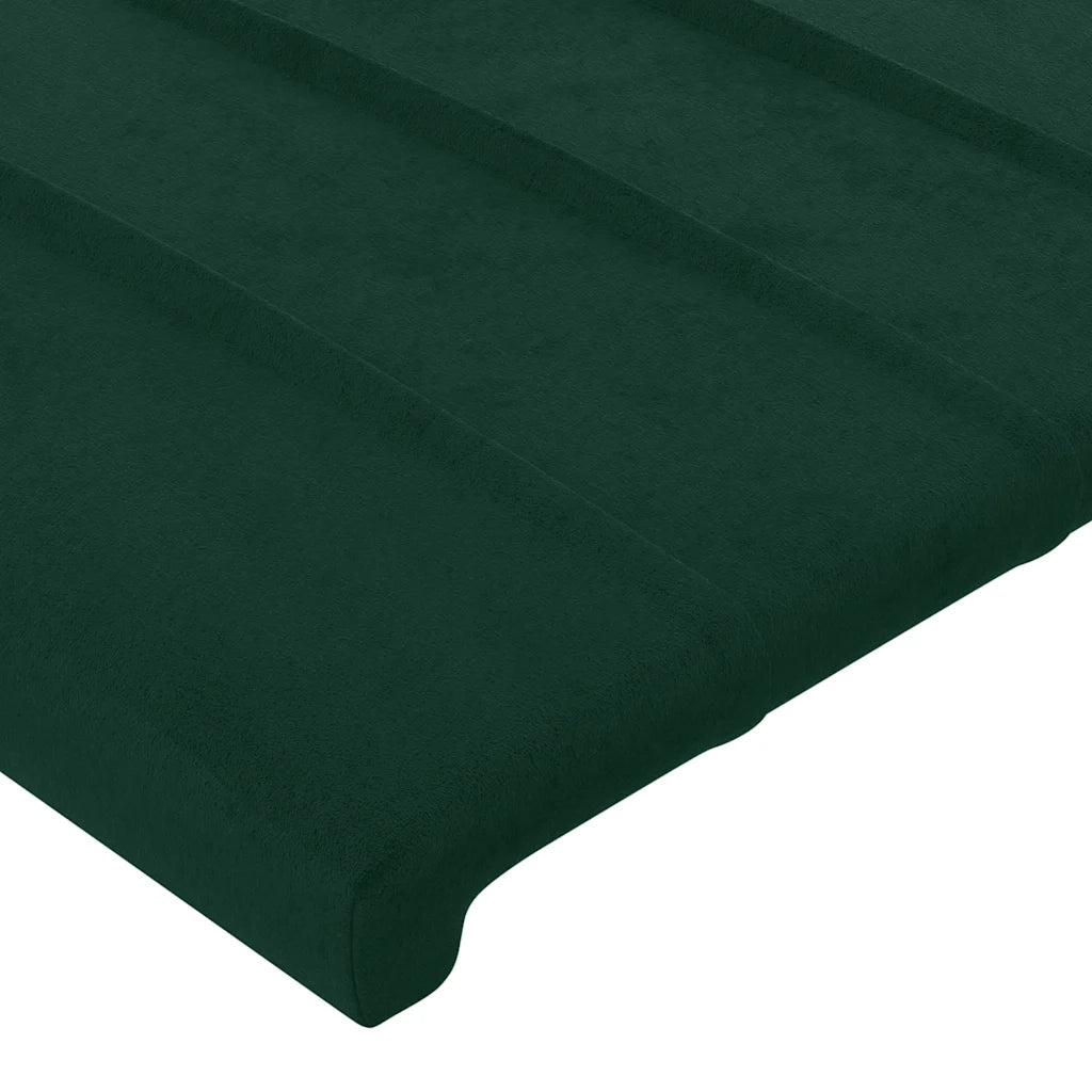 Testiera ad Orecchio-Testata con Orecchie Verde Scuro 103x16x78/88 cm in Velluto 417488