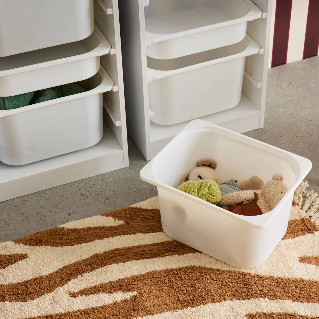 Set di 2 mobili per bambini con 4 contenitori, bianco