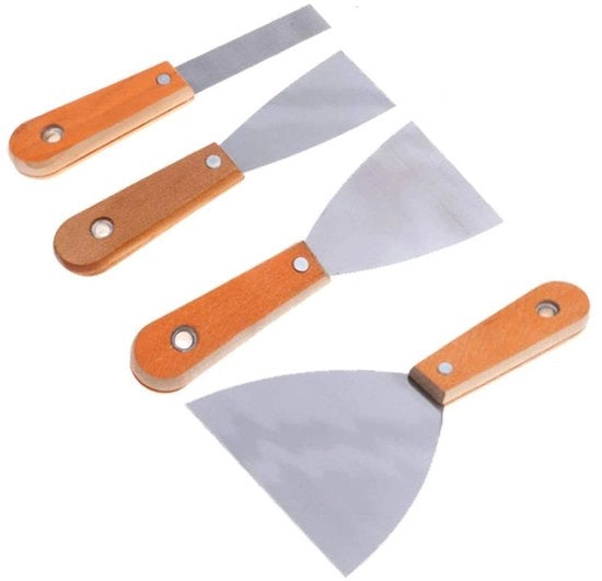 Schraper per Pareti 4 in 1 - Olio per Pennelli - Pennello per Smaltimento - Materiale R.S./Legno - Maniglia Ergonomica - Utilizzo Multifunzionale - Raschietto per Vernici
