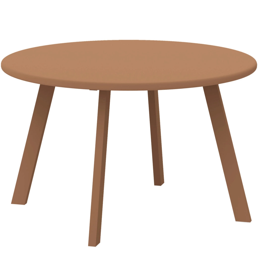 Tavolino rotondo da esterno ¨C Minimal ¨C metallo, arancione, ?70x42 cm