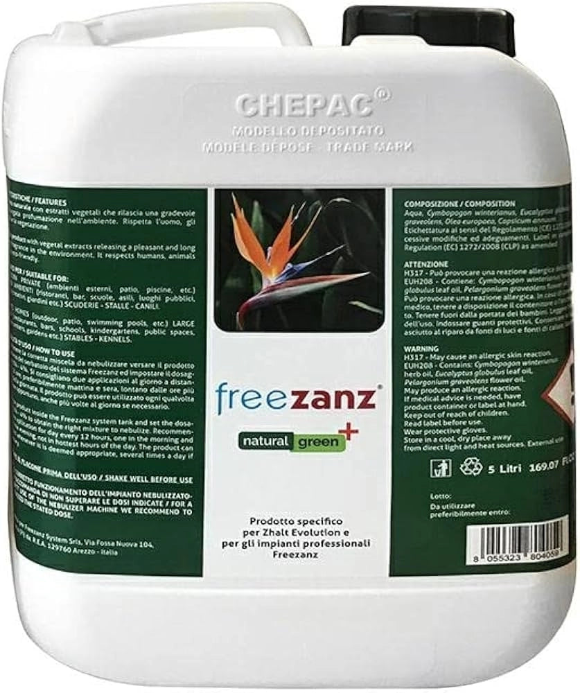 Natural Green+ Repellente Antizanzare Naturale per Zhalt da usare interno o esterno | Freezanz, Tanica da 5L