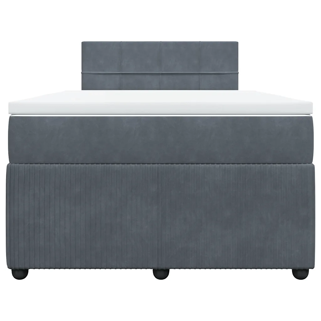 Giroletto a Molle con Materasso Grigio Scuro 120x200 cm Velluto 3290011
