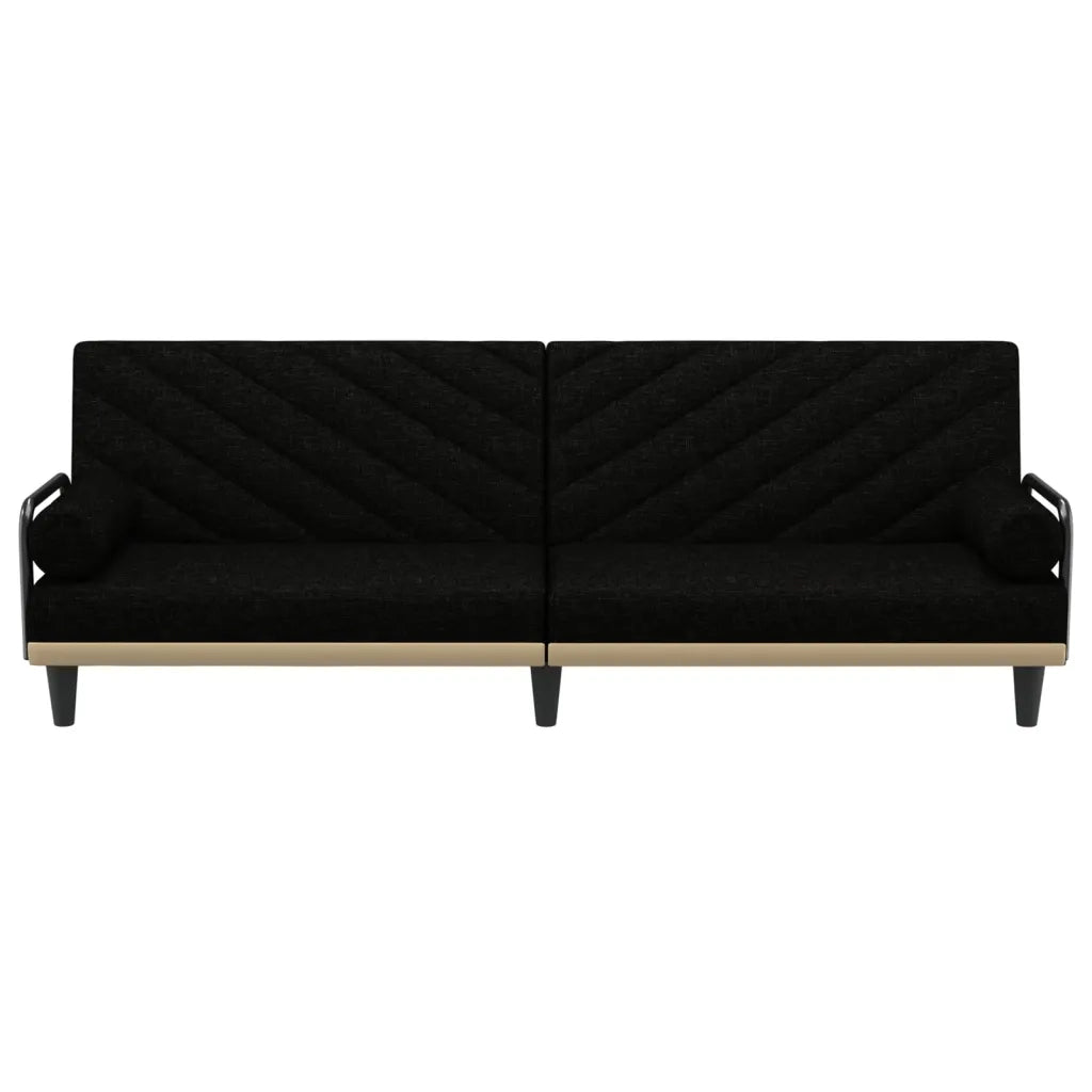 Divano Letto con Braccioli Nero in Tessuto 351933