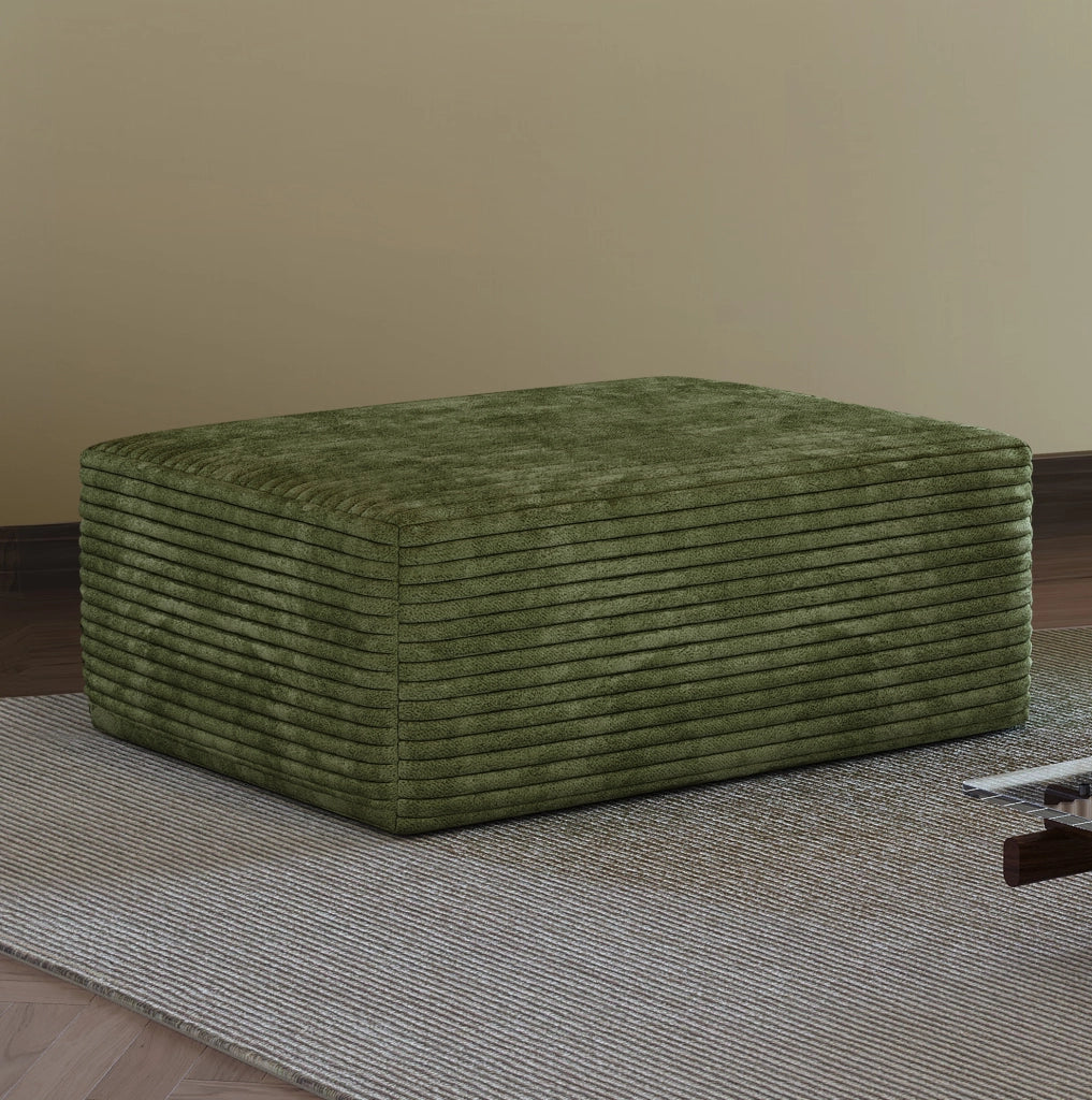 Pouf modulare verde in tessuto morbido, senza montaggio