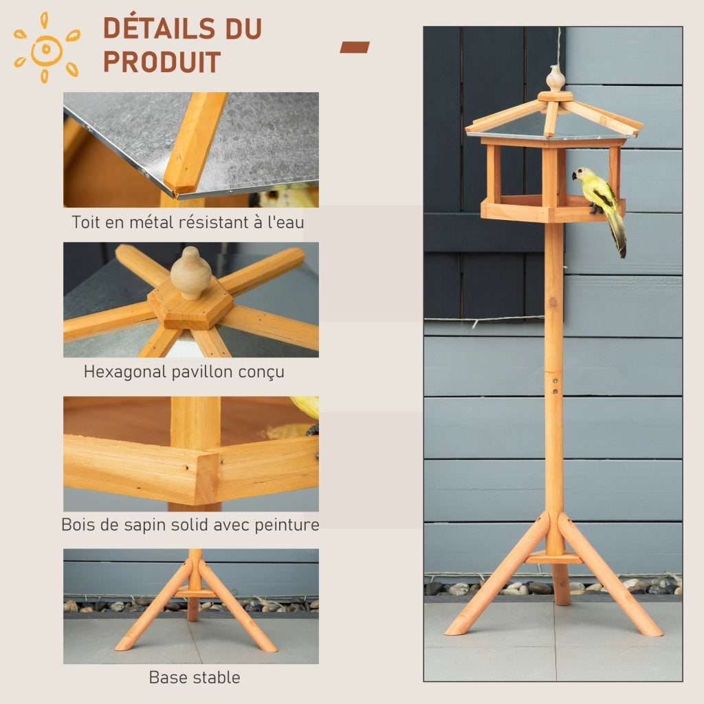 Mangiatoia per Uccelli con Piedistallo ¨C Minimal ¨C Legno 113 cm