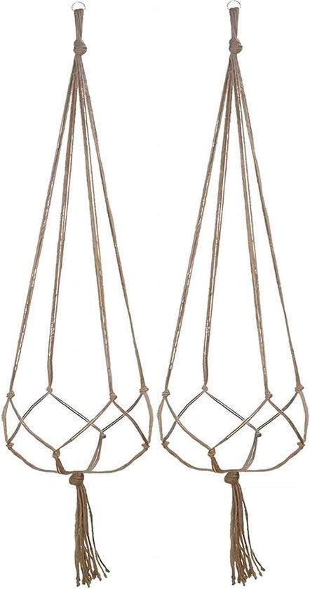 Set di vasi macramé da appendere - Vasi da giardino da appendere - Set di vasi da giardino - Macramé - 90 cm x 2