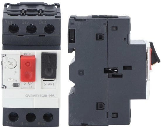 Interrompitori di corrente motori 35 mm guida a rail - Protezione contro sovraccarichi e cortocircuiti - Tipo di comando a bottone - AC 690V - 6KV di resistenza ai colpi d'impulso - Materiale ABS - Interruttore di protezione