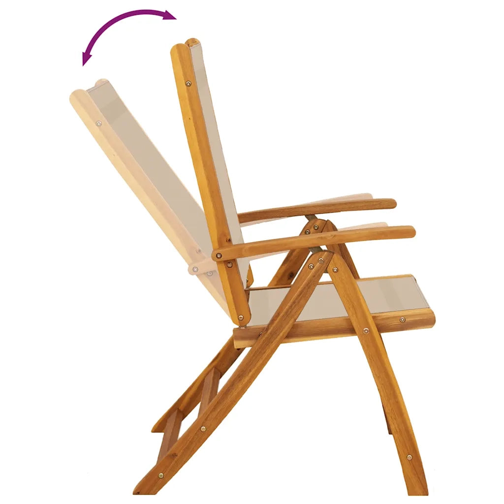 Sedie da Giardino Pieghevoli 6 pz Massello d'Acacia e Textilene 3279245