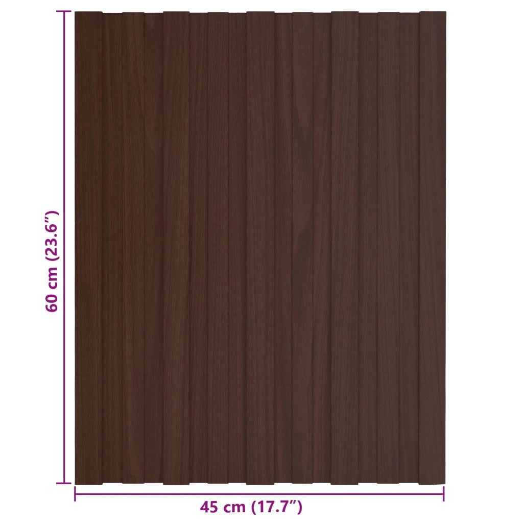 Pannello per tetto 36 pcs Marrone 60 x 45 cm Acciaio zincato 42047106